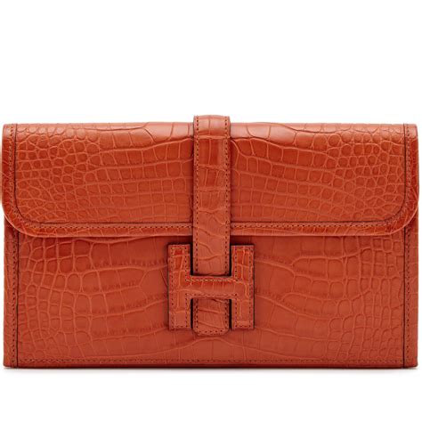 Hermès Terre Battue Matte Alligator Jige Duo Clutch, 2018  